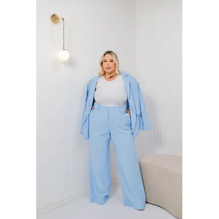 Conjunto Calça Blazer Social Terninho Alfaiataria Plus Size