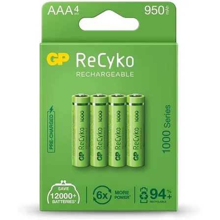 Pilas Aaa Recargables Gp 950mah Nimh Recyko Pack X 4 Unids