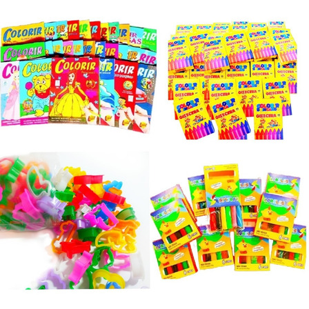 10 Colorir +10 Giz Cera M +10 Massinha Modelar+ 30 Forminhas Cor Sortidas 10 Colorir +10 Giz Cera M +10 Massinha Modelar+ 30 Forminhas Cor Sortidas