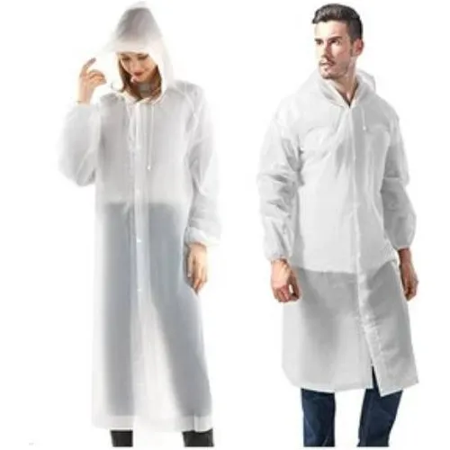 Poncho Ligero Impermeable Con Capucha Y Botones