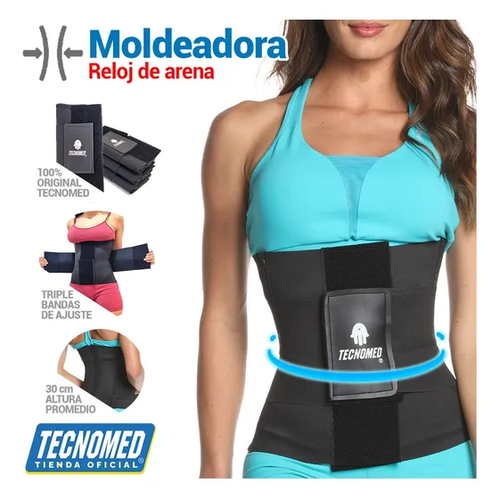 Faja Moldeadora, Reloj De Arena Original Tecnomed 3 Velcros