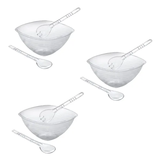 Kit C/ 3un Saladeira Acrílica 4,5l C/ 3 Peças Sd320 - Delta