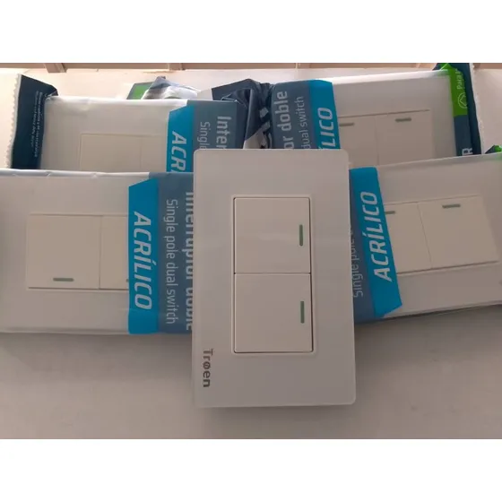 Interruptor Doble Acrilico Blanco