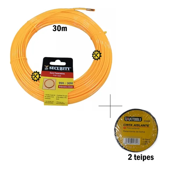 Cinta Guia Pasacables De Electricidad 30 Mtr En Pvc Guaya
