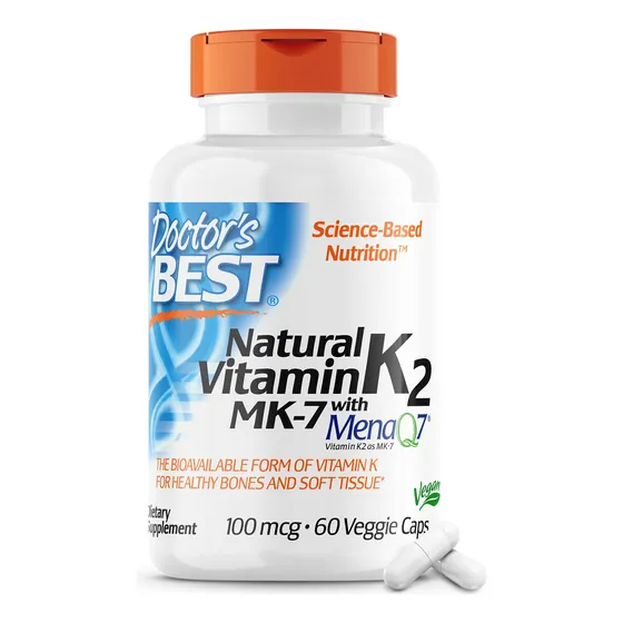 Vitamina K2 Mk-7 Con Menaq7, 60 Unidades