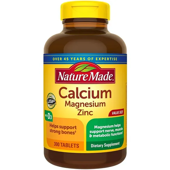 Calcio, Magnesio Y Zinc Nature Made 300 Tabletas