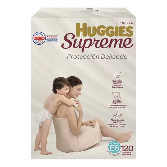 Pañales Huggies Supreme Platino Etapa 6 Con 120 Pzs Unisex Género Sin género Talla Etapa 6 13.5Kg en Adelante