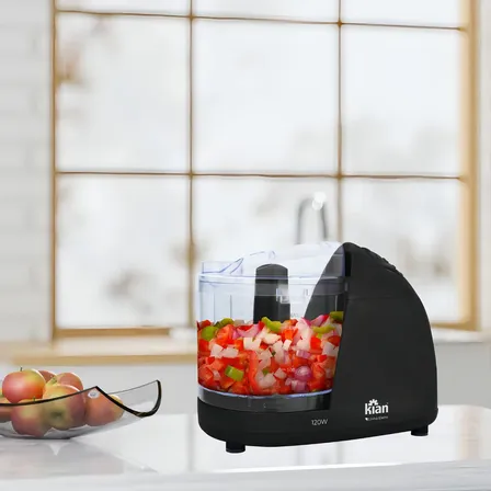 Processador De Alimentos Mini 500ml Elétrico Kian 24233 - Preto/cinza 127v