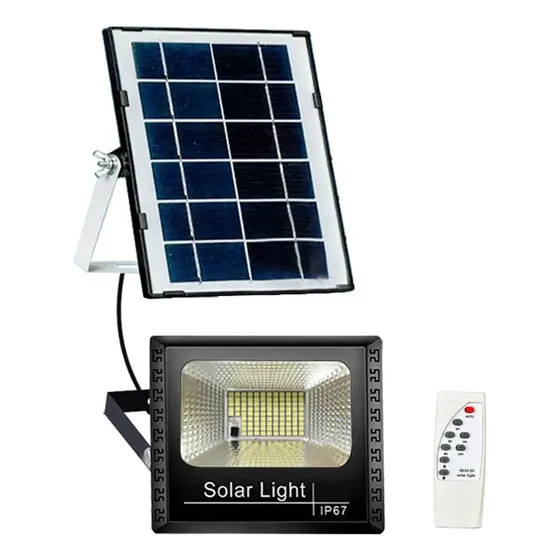 Reflector Led 100w Lampara Panel Solar Control Remoto 