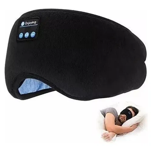 Antifaces Auriculares Dormir Bluetooth Música Micrófono Color Negro