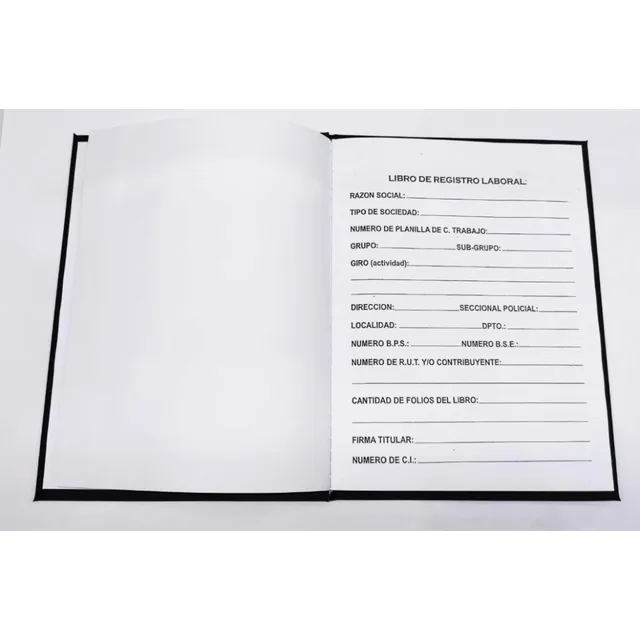 Libro De Registro Laboral 30 Hojas Tapa Dura