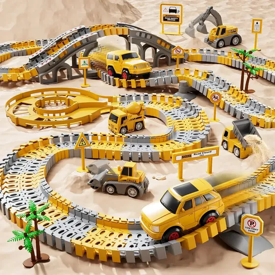 Pista De Auto Para Niño Bloque De Vehículo Educativo Color Amarillo Thermalstar | Cuotas sin interés