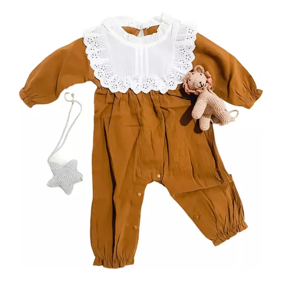 Conjunto Mono Marrón Para Niña
