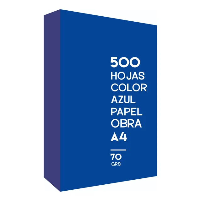 Papel Color Azul Fuerte 500 Hojas  A4 70 Grs Consulte