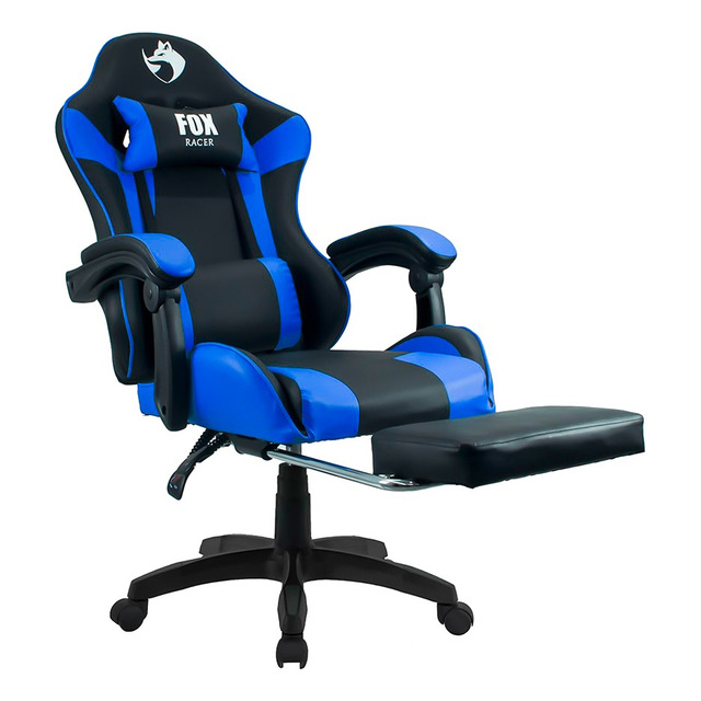 Cadeira Gamer Fox Racer Zerda Com Apoio De Pés Azul W20 Cadeira Gamer Fox Racer Zerda Com Apoio De Pés Azul W20