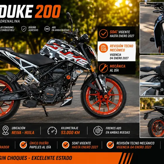 Ktm Duke 200ng 2023 Abs,único Dueño Soat Y Tecno 2027