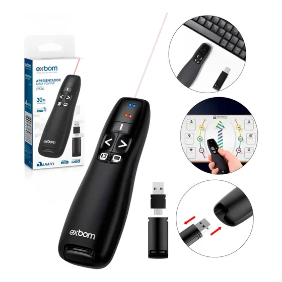 Controle Remoto Para Apresentar Passar Slides Laser 30metros