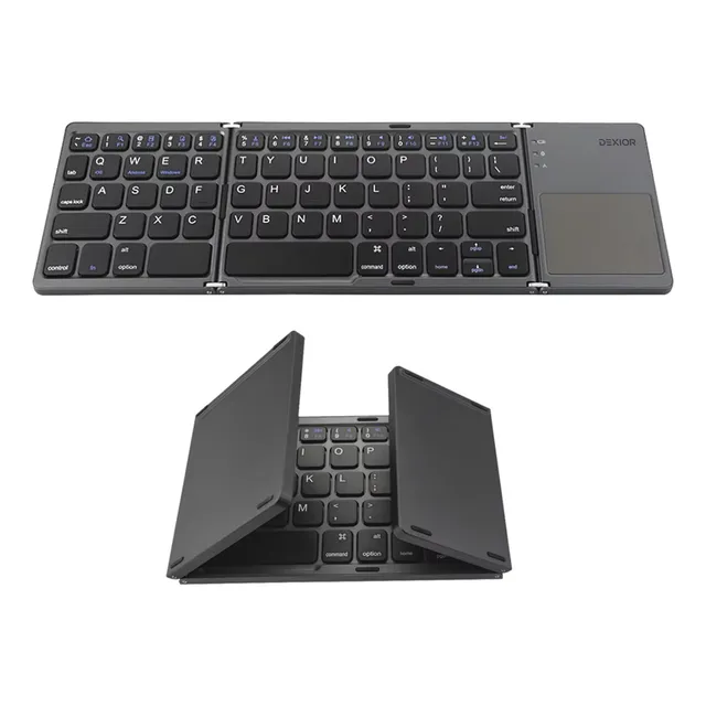 Teclado Plegable Bluetooth Inalámbrico Touchpad Dexior Dz1 Recargable Portatil Ultra Slim Para Pc / Notebook / Tablet