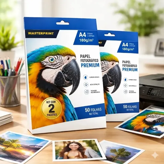 Papel Fotográfico A4 Glossy 180g 100 Folhas Masterprint