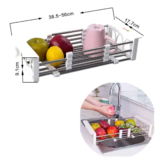 Escurridor Tipo Cesta Plegable/ajustable Para Fregadero
