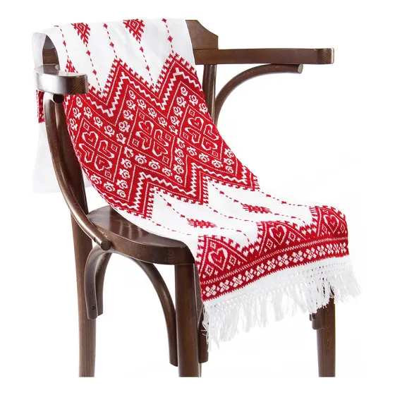 Toalla Bordada Mano Color Rojo Decoracion Boda 74.8 X 13.0