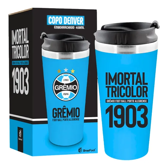 Copo Térmico Emborrachado Inox 450 Ml Dos Times De Futebol