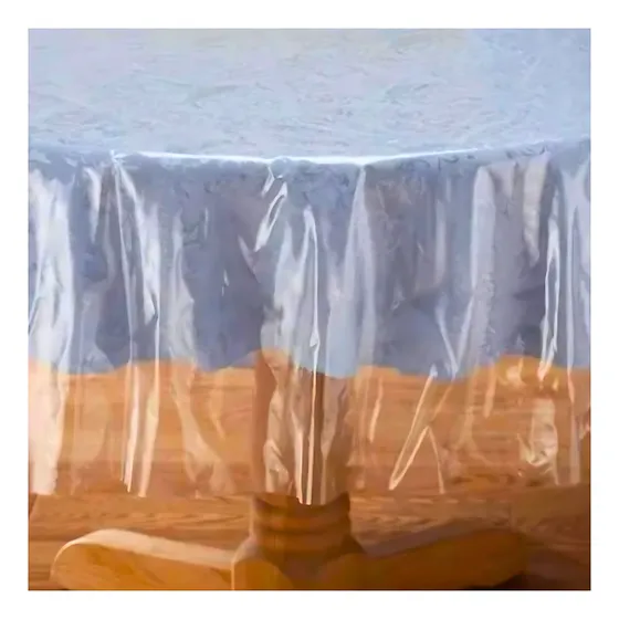 Toalha De Mesa Redonda Plástico Transparente 1m De Diâmetro