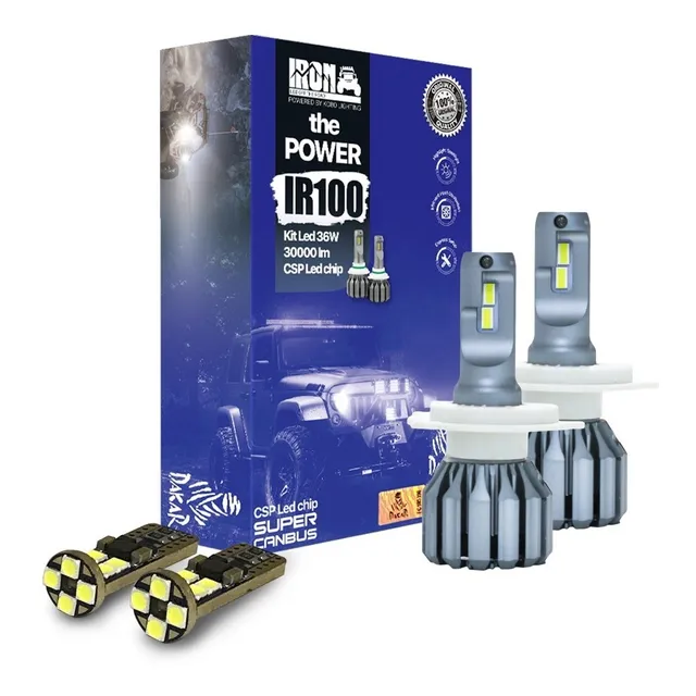 Kit Led Ir100 Canbus H7 H4 H11 + 2 Led Canbus Cree Autos