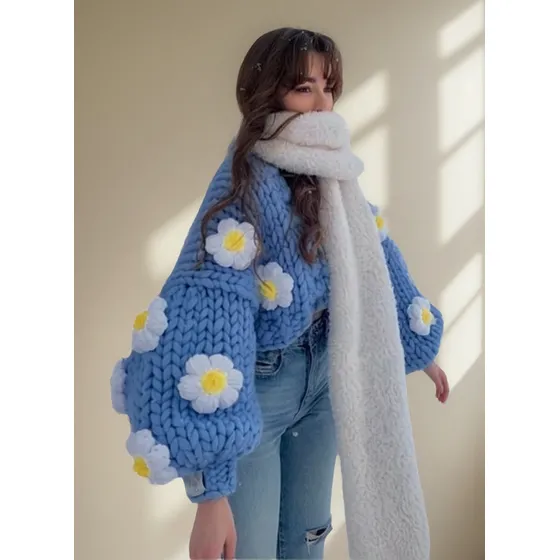 Saco Oversize Artesanal. Crop. Mangas Amplias.unico