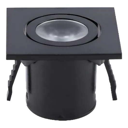 Spot Mini Embutir Auriga Quadrado 1w 3000k Astra Led Sp-7501 Estrutura Preto 127/220v