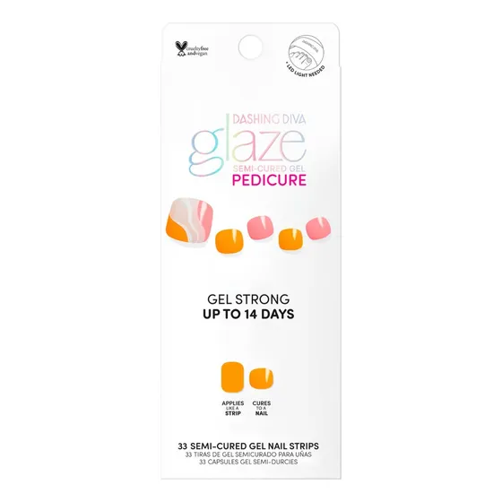 Uñas Adhesivas Para Pies Glaze Art -peach Spirtz