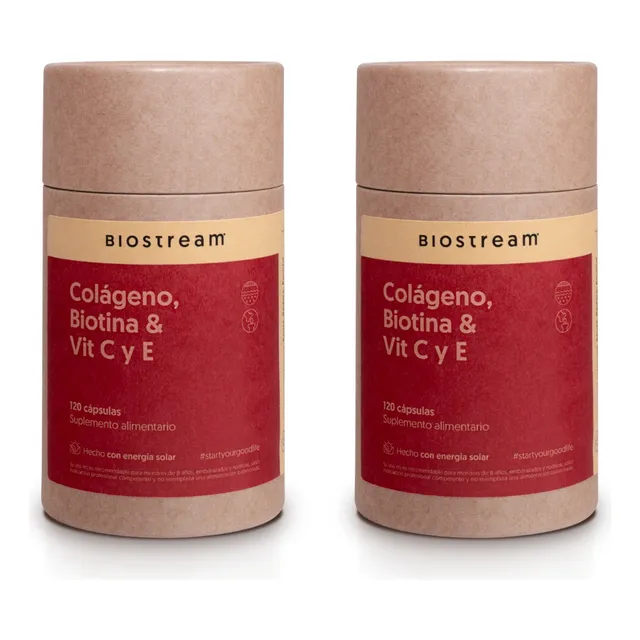 Pack X 2 Colageno H, Biotina & Vitamina C Y E 120c Biostream