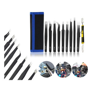 Kit Pinzas Antiestáticas De Precisión Acero Inoxidable 10pcs Kit Pinzas Antiestáticas De Precisión Acero Inoxidable 10pcs