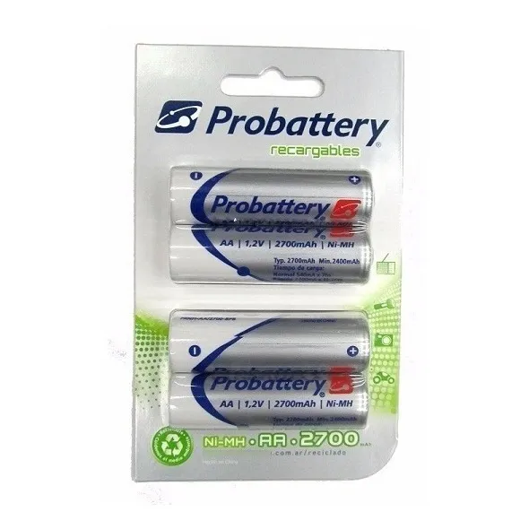 Pilas Aa 2700 Mah Probattery Alto Rendimiento P/ Camaras Dig