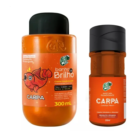 Máscara Pigm. Carpa 150ml + Banho De Brilho 300ml - Kamaleão