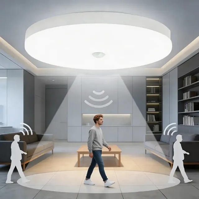 Lámparas De Techo Pasillo Led Con Sensor Movimiento Plafon 2 Pzas