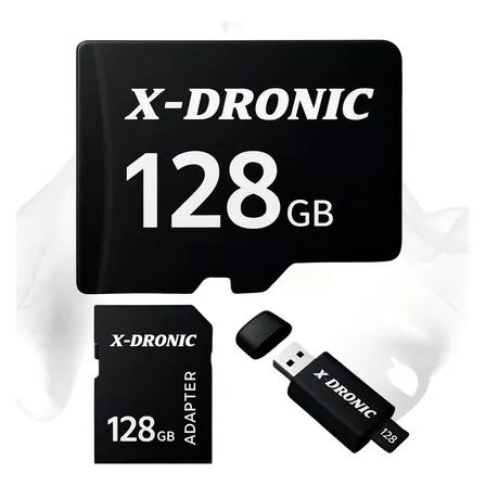 Cartão De Memória X-dronic 128 Gb Classe 10 Com Adaptador, Para Câmeras E Celulares