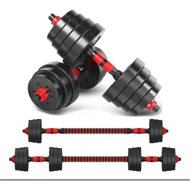 Set De Mancuernas De 30kg En Total Con Barra De Extensión.