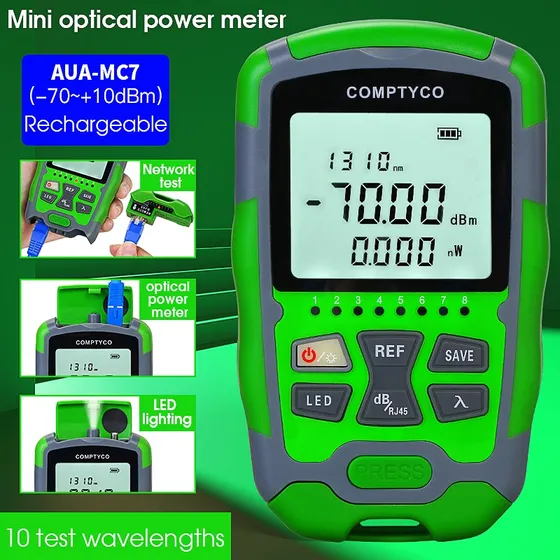 Power Meter Recargable Para Fibra Óptica -70 +10dbm, Ftth.