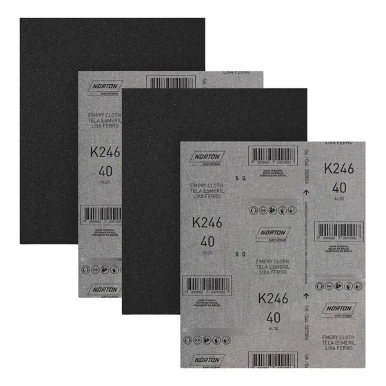 Kit Com 25 Folhas De Lixa De Ferro Grão 80 225x275mm Norton