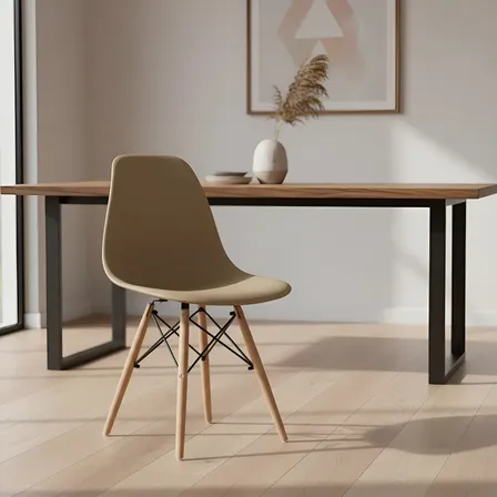 Conjunto 4 Cadeiras Decor Charles Eames Eiffel Moderna Nude