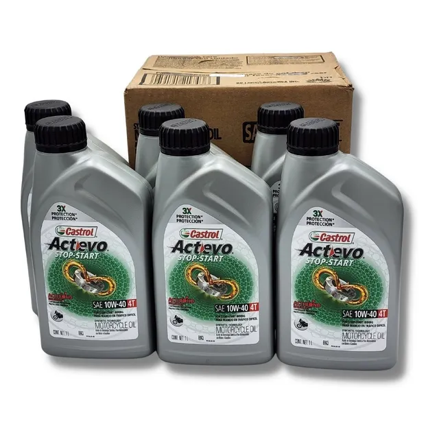 Castrol Actevo Sae 4t 10w-40 Motos, 6 Botellas De 0.946l