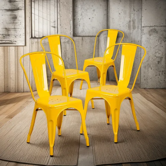 Pack 4 Sillas Tolix Lumax Varios Colores Living Comedor