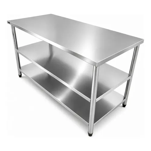 Mesa Inox 430 190 X 70 X 90 Lisa Com Grade Inferior Imeca
