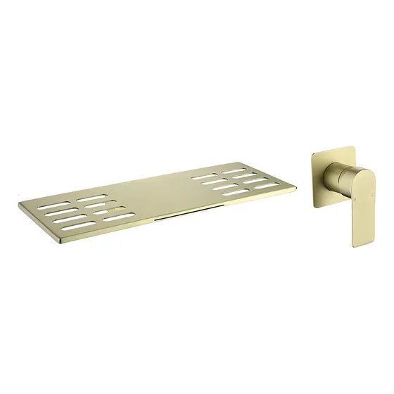 Grifo Mezclador Lavabo Oro Cepillado Cascada Para Baño Agua