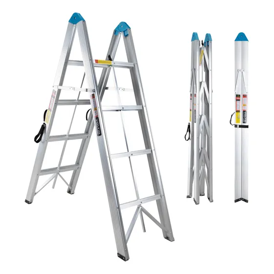 Escalera Plegable De Aluminio 4 Escalones Fold A Step Portátil Resistente Capacidad 150kg Tijera Antiderrapante