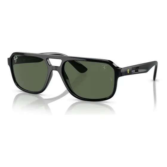 Lente De Sol Rayban Rb4414m Scuderia Ferrari Black Green Teñido Negro Verde G15 Negro Pulido Negro Pulido | Cuotas sin interés