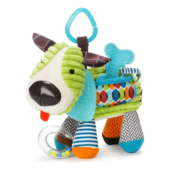 Juguete Peluche Sensorial Sonajero Con Mordedor /wakeshome Color Como En La Imagen Diseño Perrito