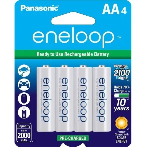 Pilas Recargables Panasonic Eneloop Aa 2000mah Pack X4