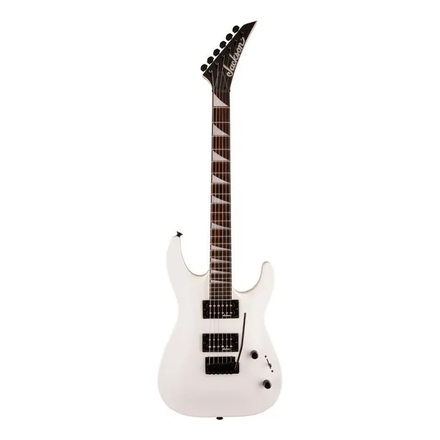 Guitarra eléctrica Jackson JS Series JS22 DKA dinky de álamo 2018 snow white brillante con diapasón de amaranto
